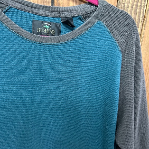 RedHead size large men’s blue and gray baseball long sleeve T-shirt - Picture 6 of 8